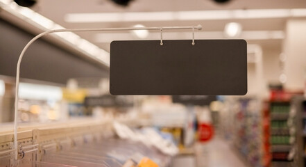 Blank Store Sign With Blurred Background 