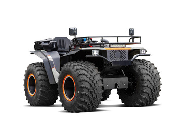 Fototapeta premium ATV, front view, for off-road parking on white background