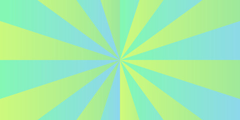 Abstract retro ray sunburst circle light and bright starburst wallpaper. green and blue vintage illustration vector sunshine texture. used for template and cartoon, ads.