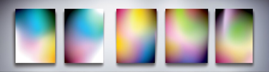 Obraz premium Color gradient background, set six abstract posters different co