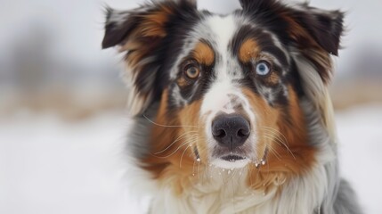 Australian Shepherd dog on white background. 