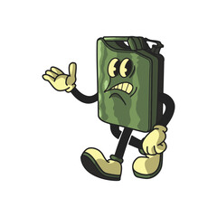 Vintage Jerry Can Cartoon Character 90's Premium Vector
