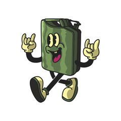 Vintage Jerry Can Cartoon Character 90's Premium Vector