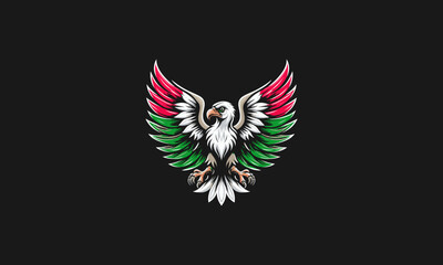 Obraz premium vulture with big wings italy flag vector mascot design