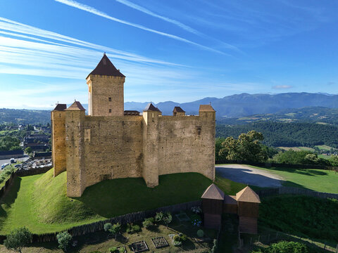 Medieval castle of Mauvezin in the Pyrenees, France