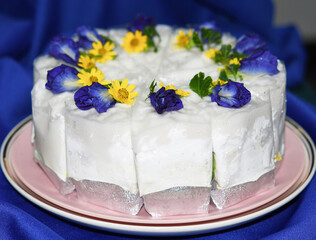 Beautiful and delicious butterfly pea cake.