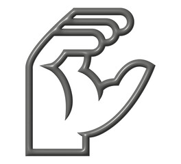 3D Icon Asl Alphabet C