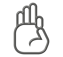 3D Icon Asl Alphabet F