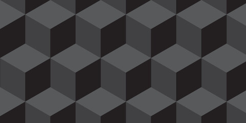 Minimal abstract dark black background from cubes victor art. Geometric tiles and mosaic creative stylish seamless pattern block cube background. minimal hexagon Cubes mosaic shape vector design