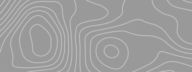 Abstract wavy topographic map. Abstract wavy and curved lines background. Abstract geometric topographic contour map background. Vector illustration.