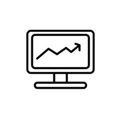 computer monitor with line graph icon