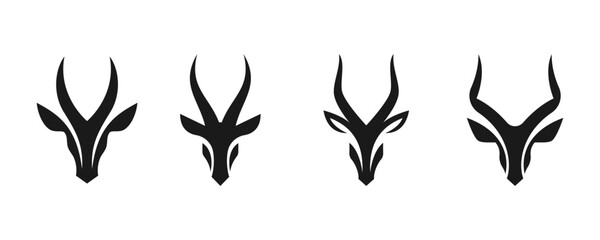 set antelope logo vector illustration © Rezaalfarid204