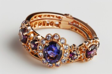 Bracelets with clustered gems in cabochon cut feature intricate and elegant designs.