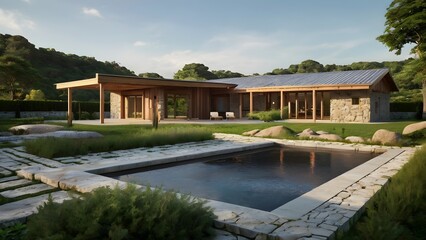 poolside compound within a small farm compound.