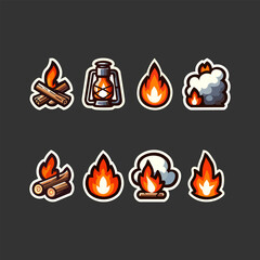 Illustration of Fire Assets Using Flat Style. This flat design illustration features a simple fire, perfect for a game assets. Bright and cheerful