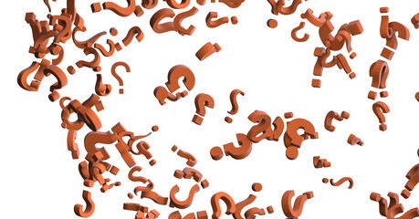 Infinite question marks, original 3d illustration