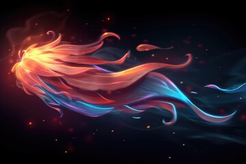 Abstract Flame with Blue and Red Hues
