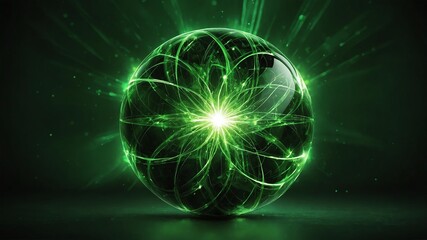 Obraz premium abstract green sphere energy for illustration background