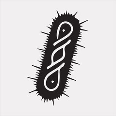 bacteria vector silhouette on white background
