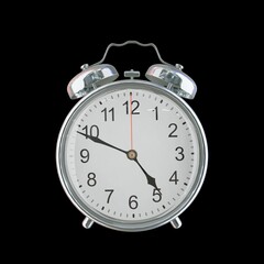 4:49 PM Vintage Steel Alarm Clock with Alloy Steel Body and Glass Twin Bell, Featuring Classic...