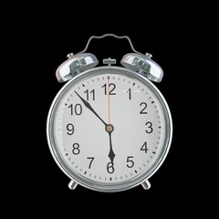 5:53 PM Vintage Steel Alarm Clock with Alloy Steel Body and Glass Twin Bell, Featuring Classic Analog Face with Detailed Hour and Minute Hands