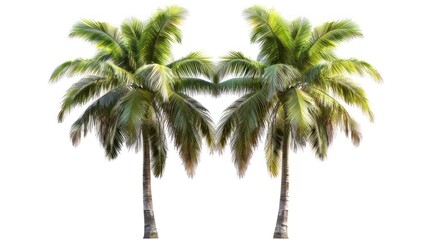 Obraz premium Two Palm Trees Isolated on White