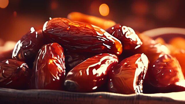 Close up of dates in a bowl