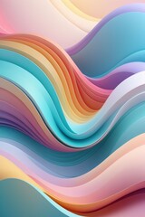 Abstract pastel wavy on a bright background, vertical composition