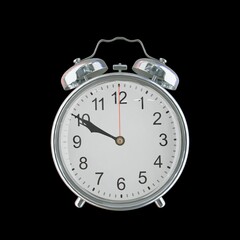 9:50 PM Vintage Steel Alarm Clock with Alloy Steel Body and Glass Twin Bell, Featuring Classic Analog Face with Detailed Hour and Minute Hands