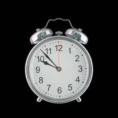 9:53 PM Vintage Steel Alarm Clock with Alloy Steel Body and Glass Twin Bell, Featuring Classic Analog Face with Detailed Hour and Minute Hands