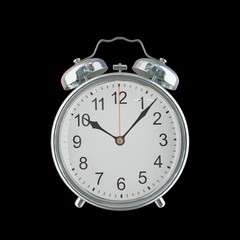 10:07 PM Vintage Steel Alarm Clock with Alloy Steel Body and Glass Twin Bell, Featuring Classic Analog Face with Detailed Hour and Minute Hands