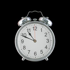 10:49 PM Vintage Steel Alarm Clock with Alloy Steel Body and Glass Twin Bell, Featuring Classic Analog Face with Detailed Hour and Minute Hands