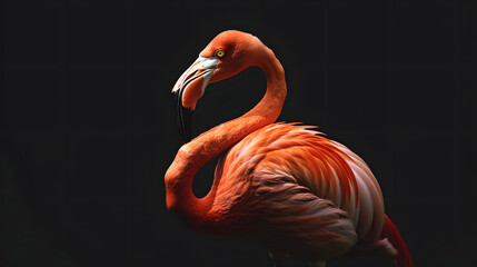Artwork of a flamingo bird.