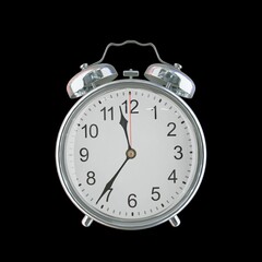 11:36 PM Vintage Steel Alarm Clock with Alloy Steel Body and Glass Twin Bell, Featuring Classic...