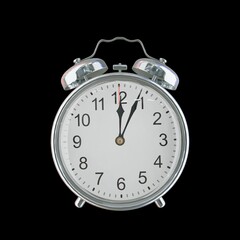12:04 AM Vintage Steel Alarm Clock with Alloy Steel Body and Glass Twin Bell, Featuring Classic Analog Face with Detailed Hour and Minute Hands