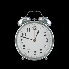 12:48 AM Vintage Steel Alarm Clock with Alloy Steel Body and Glass Twin Bell, Featuring Classic Analog Face with Detailed Hour and Minute Hands