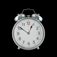 12:51 AM Vintage Steel Alarm Clock with Alloy Steel Body and Glass Twin Bell, Featuring Classic Analog Face with Detailed Hour and Minute Hands