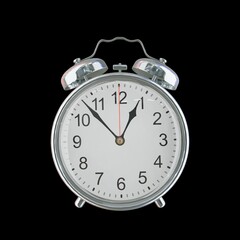 12:53 AM Vintage Steel Alarm Clock with Alloy Steel Body and Glass Twin Bell, Featuring Classic Analog Face with Detailed Hour and Minute Hands