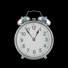 12:54 AM Vintage Steel Alarm Clock with Alloy Steel Body and Glass Twin Bell, Featuring Classic Analog Face with Detailed Hour and Minute Hands