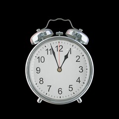 12:57 AM Vintage Steel Alarm Clock with Alloy Steel Body and Glass Twin Bell, Featuring Classic Analog Face with Detailed Hour and Minute Hands