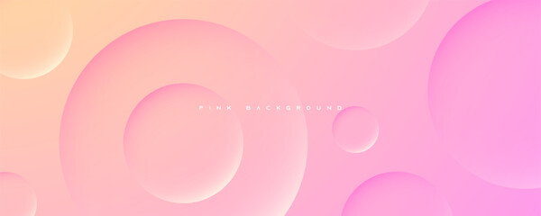 Pink abstract background, pastel color pink and yellow gradient. Circle shape decoration background.