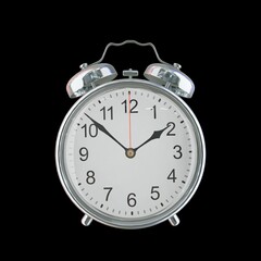 01:52 AM Vintage Steel Alarm Clock with Alloy Steel Body and Glass Twin Bell, Featuring Classic Analog Face with Detailed Hour and Minute Hands