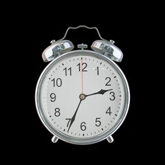 2:34 PM Vintage Steel Alarm Clock with Alloy Steel Body and Glass Twin Bell, Featuring Classic Analog Face with Detailed Hour and Minute Hands