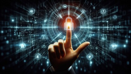 Cyber Lock Interaction: Hand on Transparent Screen