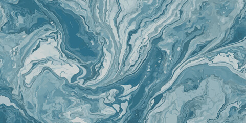 Obraz premium Silver and blue wavy sea ocean marble texture background.