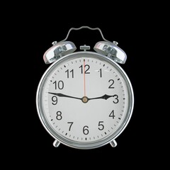 2:47 PM Vintage Steel Alarm Clock with Alloy Steel Body and Glass Twin Bell, Featuring Classic Analog Face with Detailed Hour and Minute Hands