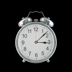 3:08 PM Vintage Steel Alarm Clock with Alloy Steel Body and Glass Twin Bell, Featuring Classic...