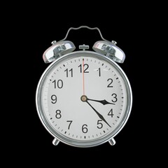 3:23 PM Vintage Steel Alarm Clock with Alloy Steel Body and Glass Twin Bell, Featuring Classic Analog Face with Detailed Hour and Minute Hands