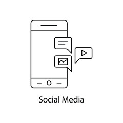 Social Media Icon - Online Networking, Social Platforms, Digital Interaction with editable stroke.