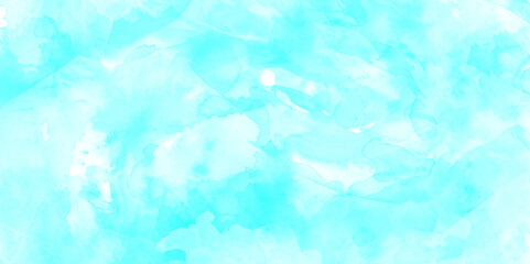 Soft white and blue watercolor texture Hand drawn paint of watercolor splashes and stains, Blue turquoise teal mint cyan white and blue watercolor vector background, shiny beautiful blue cloudy sky.